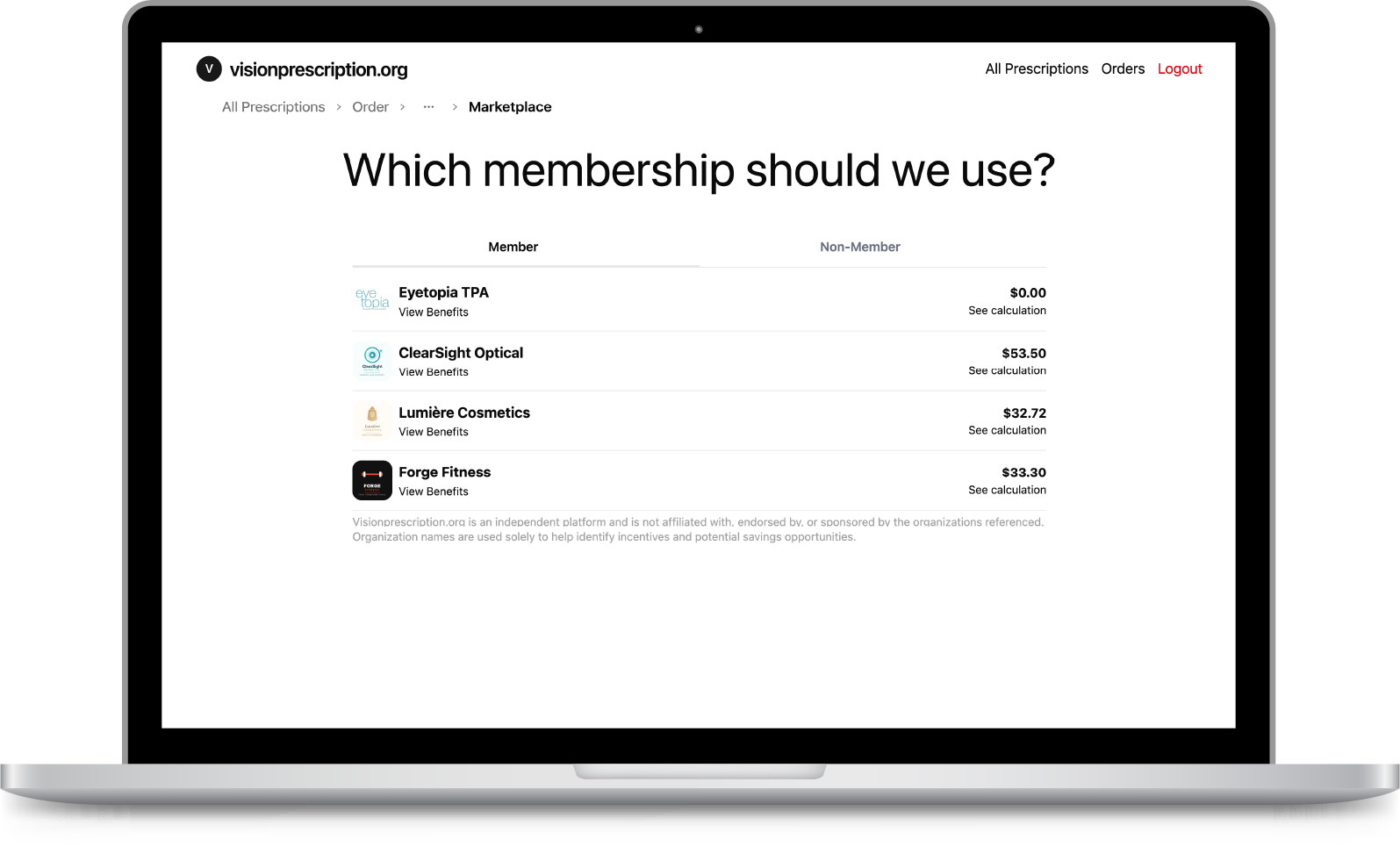 Landing page