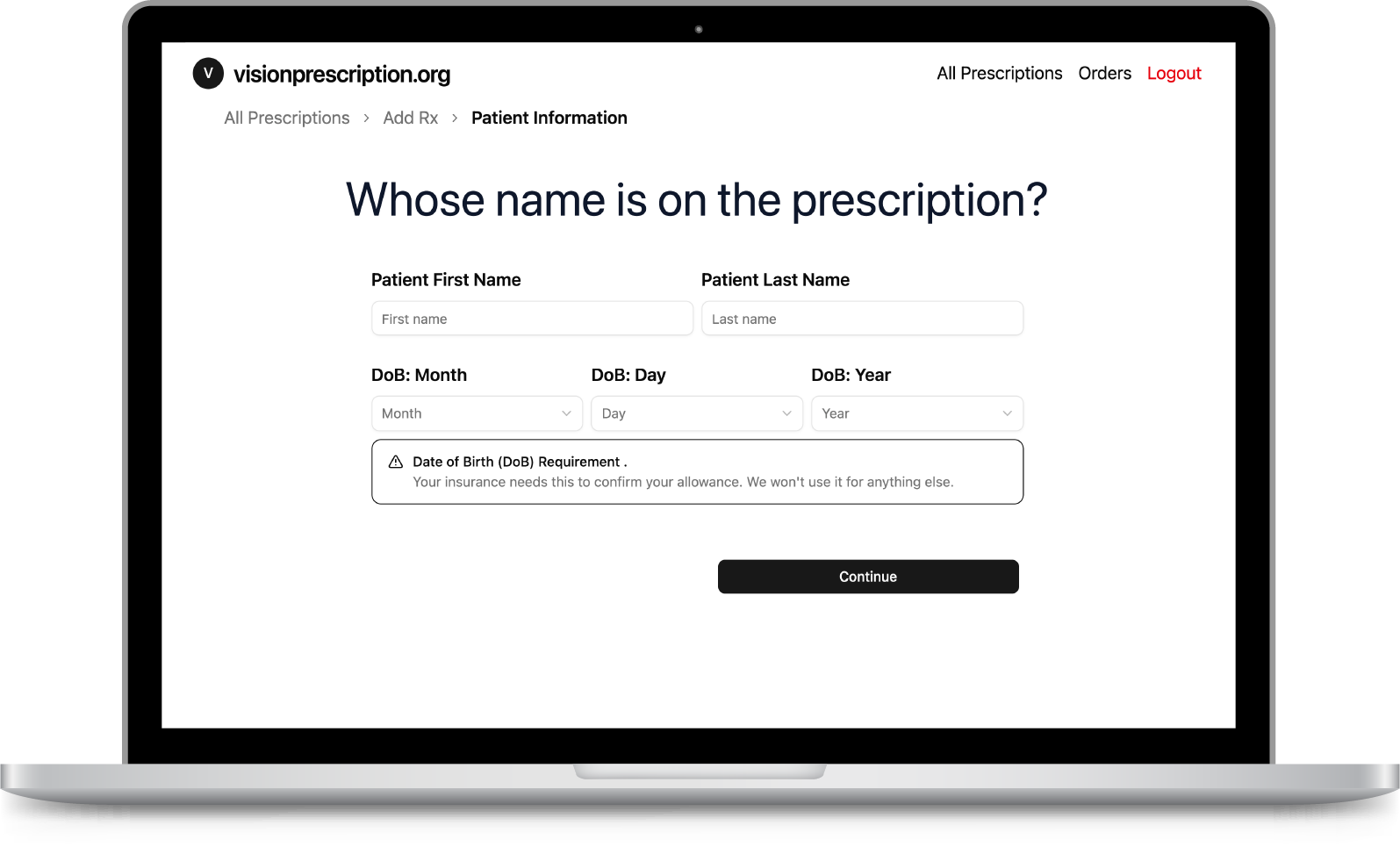Landing page